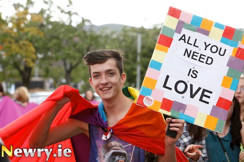 All you need is Love at Pride in Newry. Photograph: Columba O'Hare